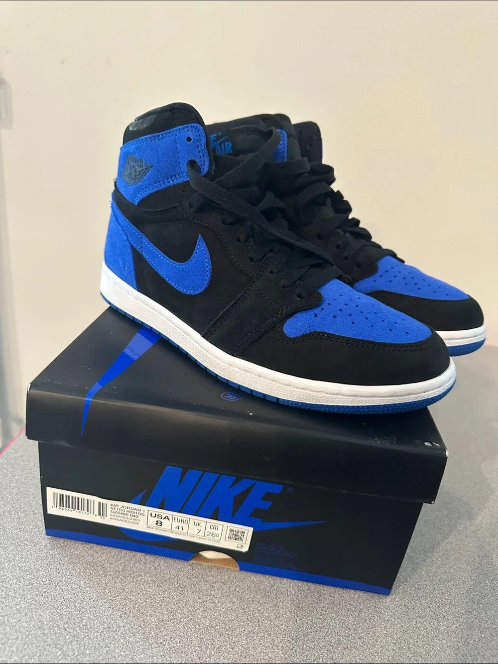 Jordan High-Top Sneakers — Black & Blue